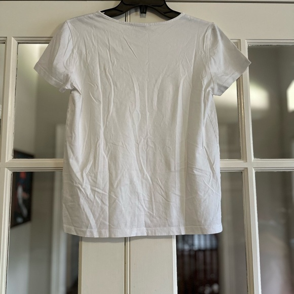 Saks Fifth Avenue White Crop Top with Ciao Embroidery - Picture 4 of 4